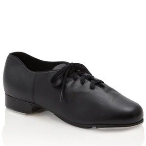 Capezio Women's CG19 Cadence Black Leather Lace Up‎ Oxford Tap Dance Shoes 5